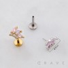 MULTI MARQUISE BRANCH ARCH ROUND BEZEL THREADLESS (PUSH IN) 316L SURGICAL STEEL LABRET SET